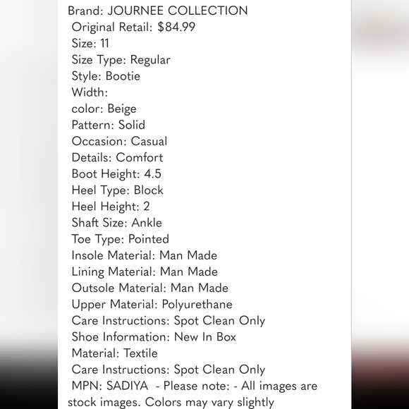 JOURNEE COLLECTION Womens Taupe Comfort Sadiya Pointed Toe Block Heel Booties - Picture 9 of 9